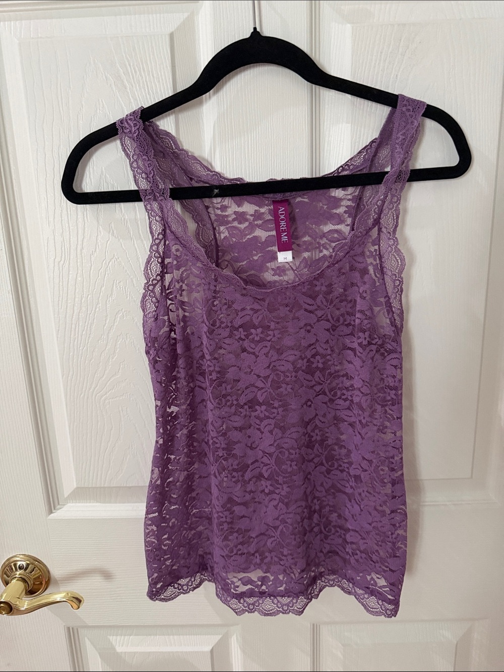 Adore Me Purple Lace Tank Top medium